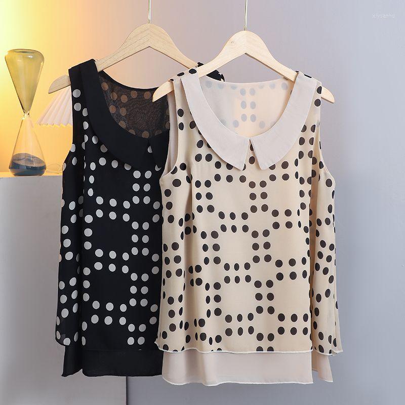 Women's Blouses Chiffon Polkdot Sleeveless Doll Collar Top Women's 2023 Summer Korean Style Loose Large Size Fashionable Stylish Casual, Black
Women's Blouses Chiffon Polkdot Sleeveless Doll Collar Top Women's 2023 Summer Korean Style Loose Large Size Fashionable Stylish Casual, Black