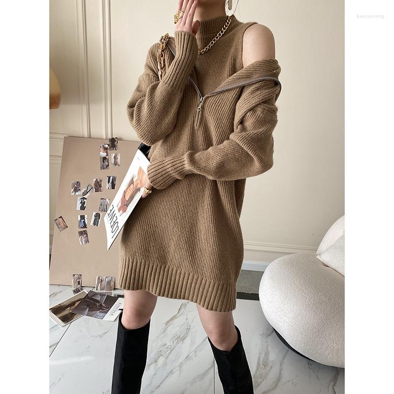 Casual Dresses 2023 Thin Knitted Short Dress Big Turn-down Collar Zipper Sweater Suit Women Fashion Multicolor TWO Piece Set Solid Vestidos, Apricot
Casual Dresses 2023 Thin Knitted Short Dress Big Turn-down Collar Zipper Sweater Suit Women Fashion Multicolor TWO Piece Set Solid Vestidos, Apricot