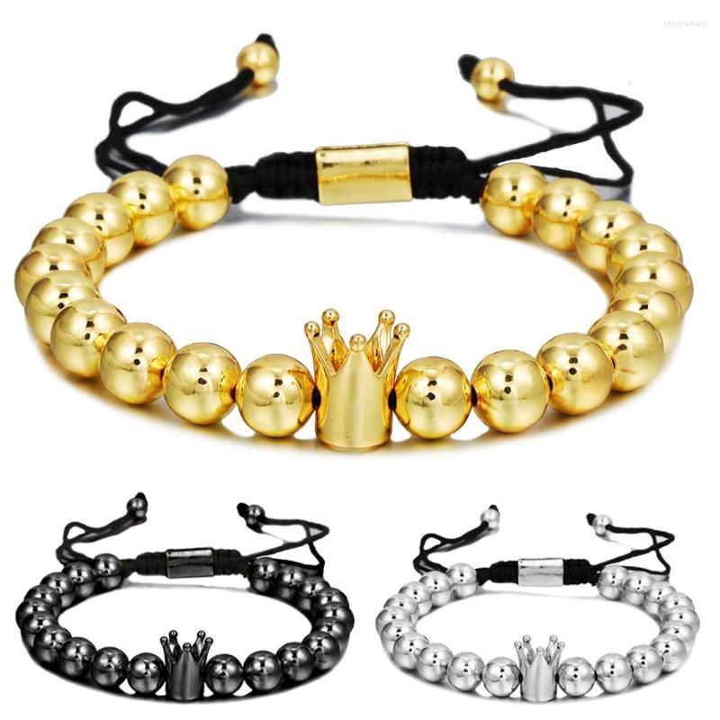 Charm Bracelets Luxury Bracele 2023 Crown Handmade Braided Gold Color Beaded 8mm Copper Bead Bracelet Adjustable Trendy Jewelry
Charm Bracelets Luxury Bracele 2023 Crown Handmade Braided Gold Color Beaded 8mm Copper Bead Bracelet Adjustable Trendy Jewelry