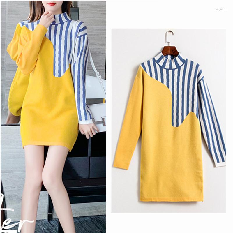 Casual Dresses Autumn Winter Women Knitted Sweaters Young Lady Long Sleeve Patchwork Dress Vestidos SY331, Gold
Casual Dresses Autumn Winter Women Knitted Sweaters Young Lady Long Sleeve Patchwork Dress Vestidos SY331, Gold