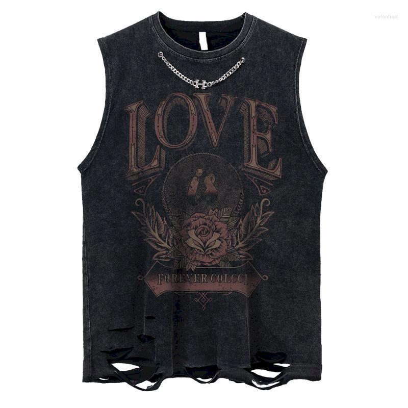 Women's T Shirts Cotton Men Women Street Vintage Letter Print T-shirt With Necklace Washed Sports Vest Hip-hop Sleeveless Tshirt, Black
Women's T Shirts Cotton Men Women Street Vintage Letter Print T-shirt With Necklace Washed Sports Vest Hip-hop Sleeveless Tshirt, Black