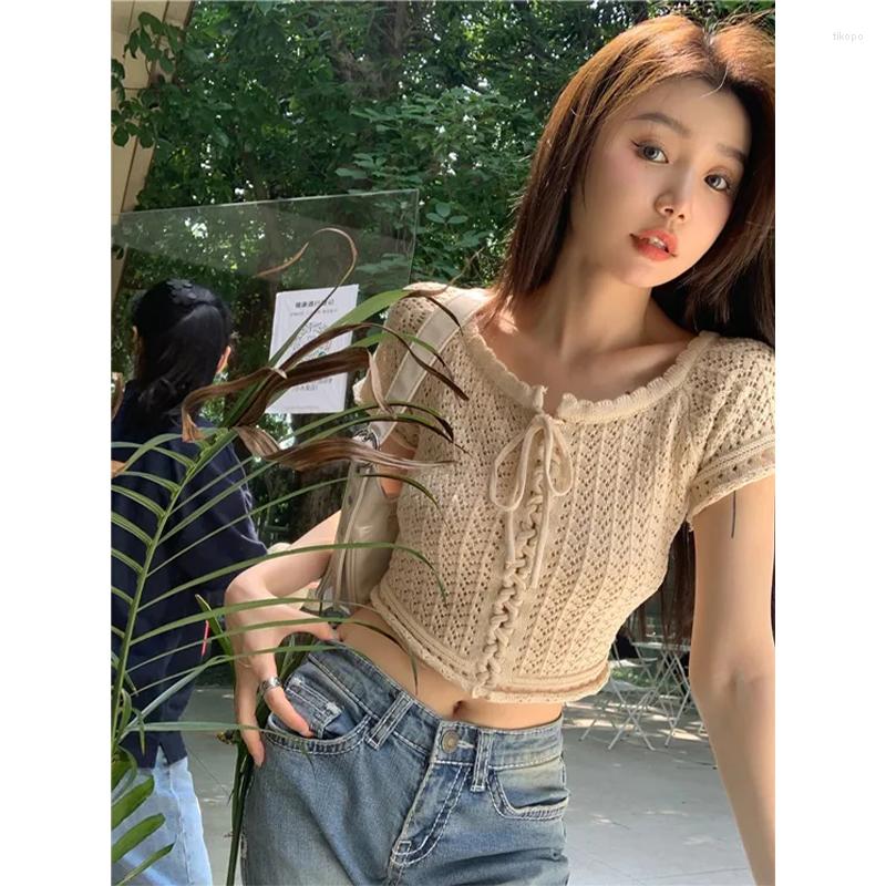 Women' T Shirts Sexy Girl Chic Crop Top Short Sleeve T-Shirt Bandage Women Clothing Knitting Cut Out Slim Urbane Casual Aesthetic Summer, Apricot
Women' T Shirts Sexy Girl Chic Crop Top Short Sleeve T-Shirt Bandage Women Clothing Knitting Cut Out Slim Urbane Casual Aesthetic Summer, Apricot