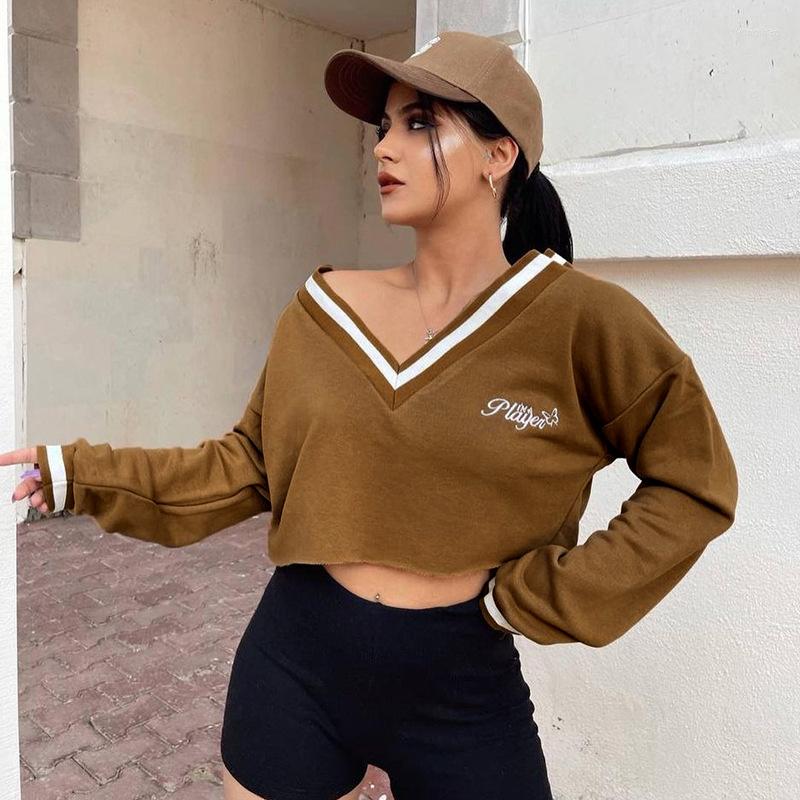 Women' Hoodies Korean Fashion Women V-neck Loose Sweatshirt Letter Embroidery Fleece Crop Top Casual Short T-shirt Retro Hooded Sportswear, Black
Women' Hoodies Korean Fashion Women V-neck Loose Sweatshirt Letter Embroidery Fleece Crop Top Casual Short T-shirt Retro Hooded Sportswear, Black