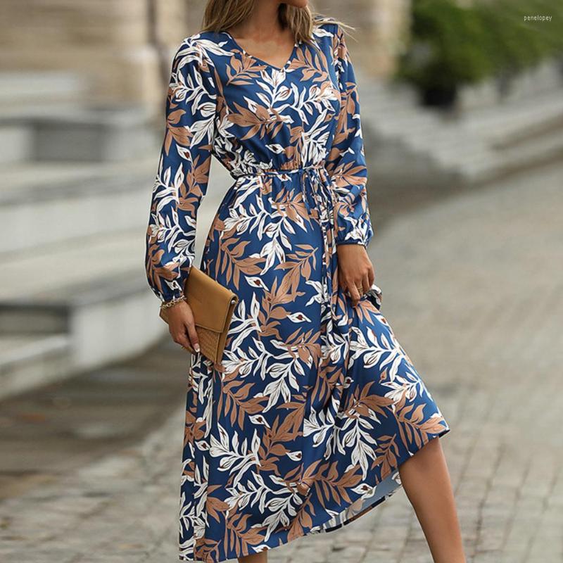 Casual Dresses Party Long Dress Mujer Vestidos Women Sleeves Printed V Neck Tight Waist Vacation Style Dress-up Loose Elegant, Blue
Casual Dresses Party Long Dress Mujer Vestidos Women Sleeves Printed V Neck Tight Waist Vacation Style Dress-up Loose Elegant, Blue