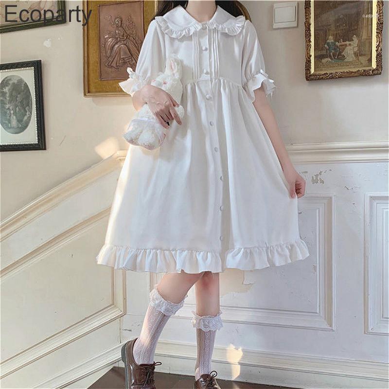 Party Dresses Japanese Kawaii Dress For Women White Cute Doll Collar Ruffle Patchwork Short Sleeve Knee-Length Women's Fashion Clothes, Black
Party Dresses Japanese Kawaii Dress For Women White Cute Doll Collar Ruffle Patchwork Short Sleeve Knee-Length Women's Fashion Clothes, Black