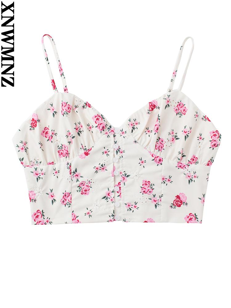 T-Shirt XNWMNZ 2022 Summer Women Fashion Floral Print Corset Top Resort Style Heart Collar Back Gathered Front Button Female Chic Top, Picture color
T-Shirt XNWMNZ 2022 Summer Women Fashion Floral Print Corset Top Resort Style Heart Collar Back Gathered Front Button Female Chic Top, Picture color