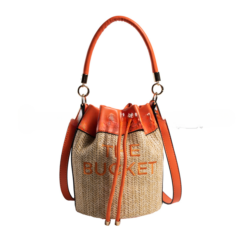 Bucket Bag Summer Fashion Women's Woven Bag Personalized Letter Beach Bag Shoulder Bag for Women, Aspic
Bucket Bag Summer Fashion Women's Woven Bag Personalized Letter Beach Bag Shoulder Bag for Women, Aspic