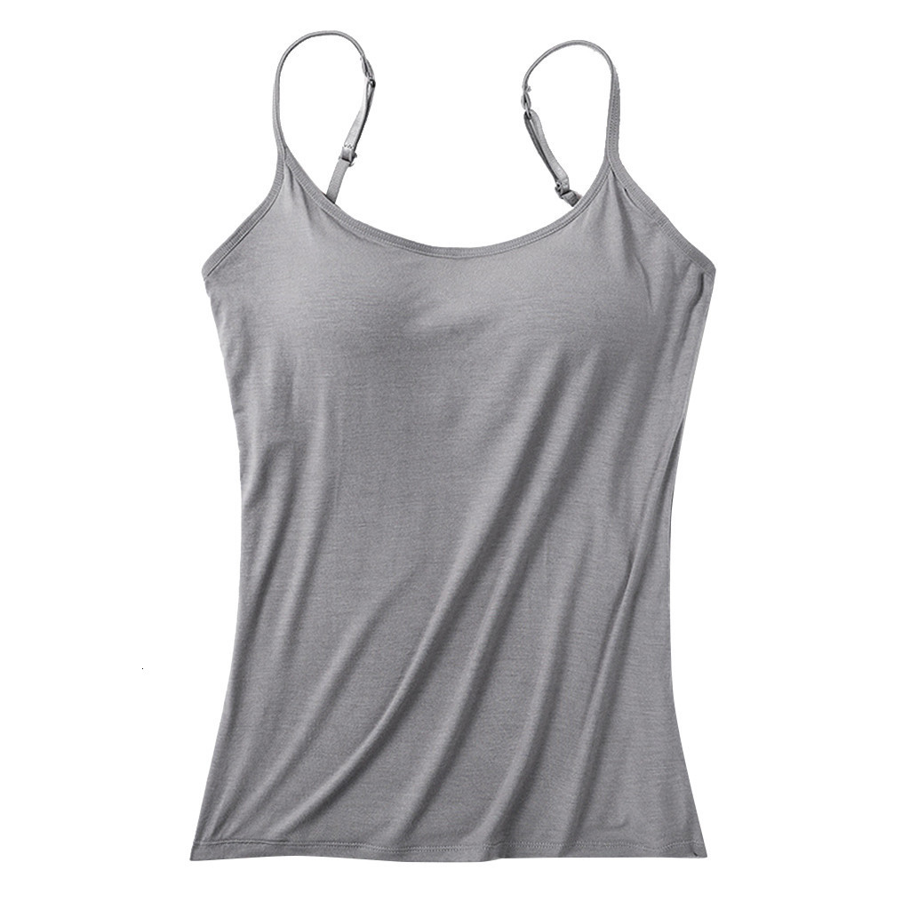 Camisoles Tanks Women's Camisole Tops with Built In Bra Neck Vest Padded Slim Fit Tank Sexy Shirts Feminino Casual 230508