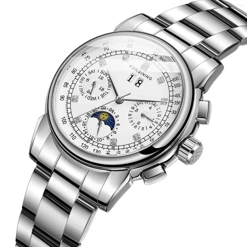 Wristwatches Moon Phase Shanghai Movement Silver Tone Case Stainless Seel Band Mens Watches Top Auotmatic Self Wind Wristwatch, Fsg6918m4r1
Wristwatches Moon Phase Shanghai Movement Silver Tone Case Stainless Seel Band Mens Watches Top Auotmatic Self Wind Wristwatch, Fsg6918m4r1