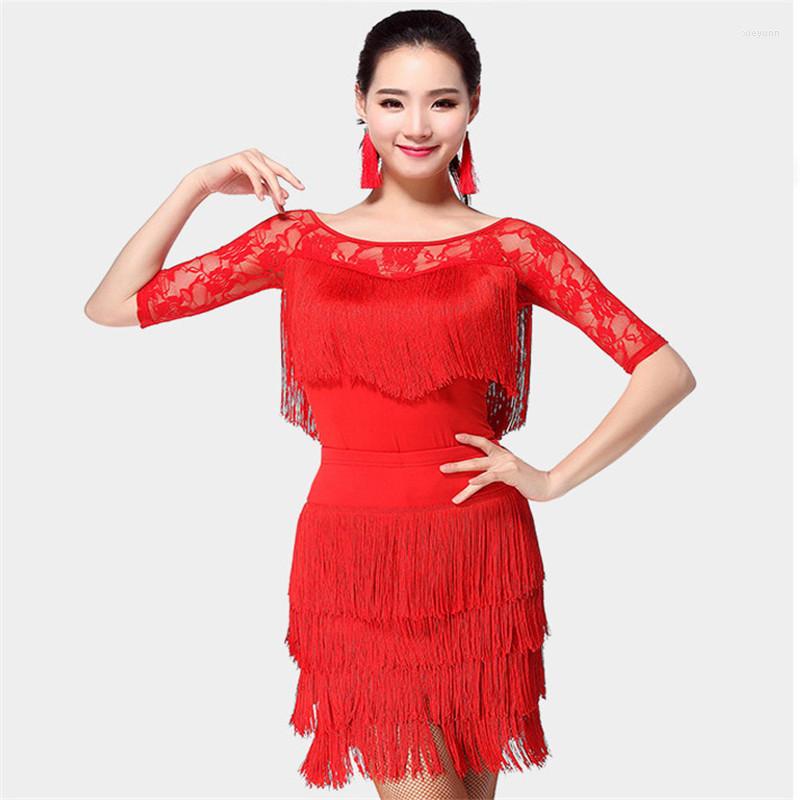 Stage Wear Fashion Adult Womens Slim Tasseled Lace Latin Salsa Dancing Dress Slope Shoulder Costumes Size M-3XL Black Red Blue
Stage Wear Fashion Adult Womens Slim Tasseled Lace Latin Salsa Dancing Dress Slope Shoulder Costumes Size M-3XL Black Red Blue