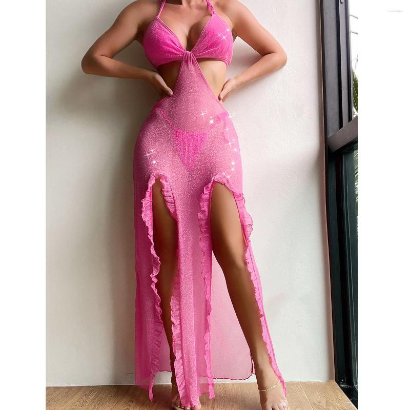 Women' Swimwear Gotoola 2023 Holiday Irregular Wooden Ear Split Hollow Slim Halter Strap Sexy Backless Leisure Dress, Rose red
Women' Swimwear Gotoola 2023 Holiday Irregular Wooden Ear Split Hollow Slim Halter Strap Sexy Backless Leisure Dress, Rose red