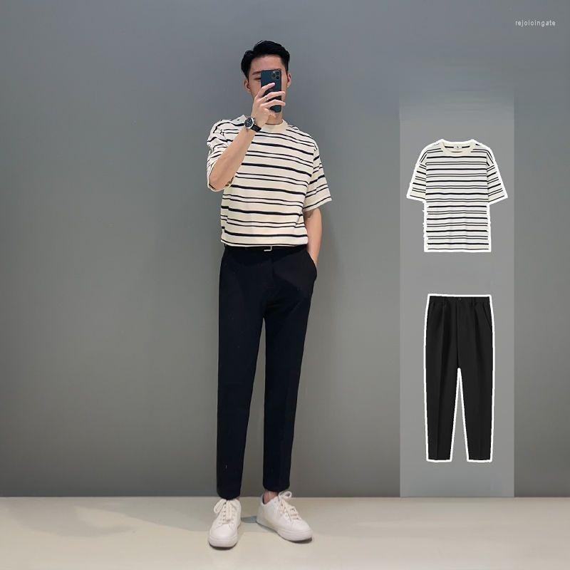 Men's Tracksuits Men 2 Piece Set Summer Gentle Pant Stripe T-shirts Handsome Streetwear Fashion Classic Style Male Suit Casual S119, Baolan
Men's Tracksuits Men 2 Piece Set Summer Gentle Pant Stripe T-shirts Handsome Streetwear Fashion Classic Style Male Suit Casual S119, Baolan