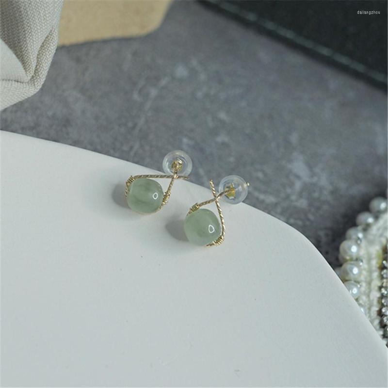 Stud Earrings Hand-wound Wire Water Drop Natural Hetian Jade Gentle Style Mini Elegant Girl 14K Gold Filled Ornaments
Stud Earrings Hand-wound Wire Water Drop Natural Hetian Jade Gentle Style Mini Elegant Girl 14K Gold Filled Ornaments