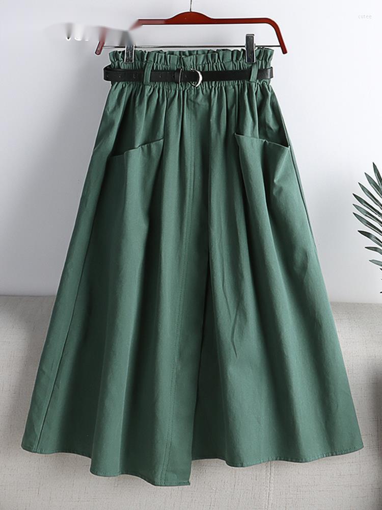 Skirts 2023 Fashion Autumn Cotton Midi Skirt Women Korean Style Elegant Temperament Mid-Length School High Waist A Line, Beige
Skirts 2023 Fashion Autumn Cotton Midi Skirt Women Korean Style Elegant Temperament Mid-Length School High Waist A Line, Beige