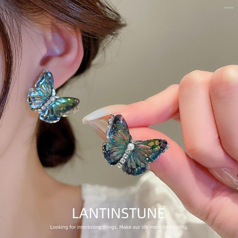 Stud Earrings Advanced Zircon Setting Pearl Blue Butterfly For Women Personality Sweet Cool Young Girls Party Charm Jewelry N357
Stud Earrings Advanced Zircon Setting Pearl Blue Butterfly For Women Personality Sweet Cool Young Girls Party Charm Jewelry N357