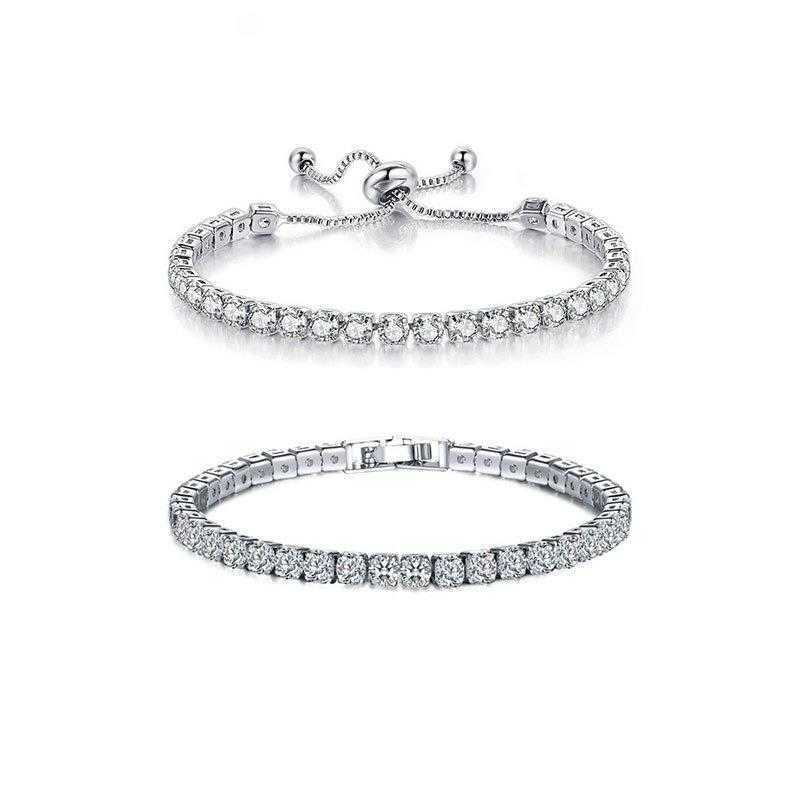 Copper Diamond Bracelet Cold Wind Multi Row Full Micro Inlaid Zircon Female Hand