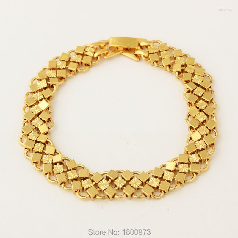 Link Bracelets Adixyn Trendy Gold Color Fashion Jewelry Wide12MM Bangles Chain & Bracelet Men