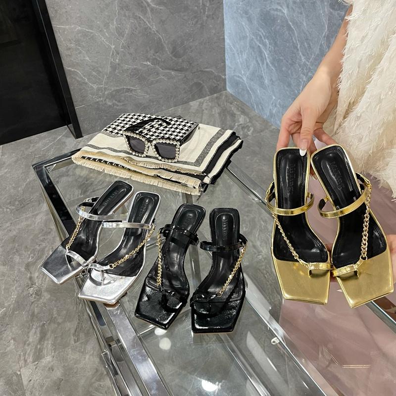 Sandals Summer Women High Heels Metal Design Woman Narrow Band Flip Flops Slip On Female Beach Shoes Ladies Fashion Sandalia, Black
Sandals Summer Women High Heels Metal Design Woman Narrow Band Flip Flops Slip On Female Beach Shoes Ladies Fashion Sandalia, Black