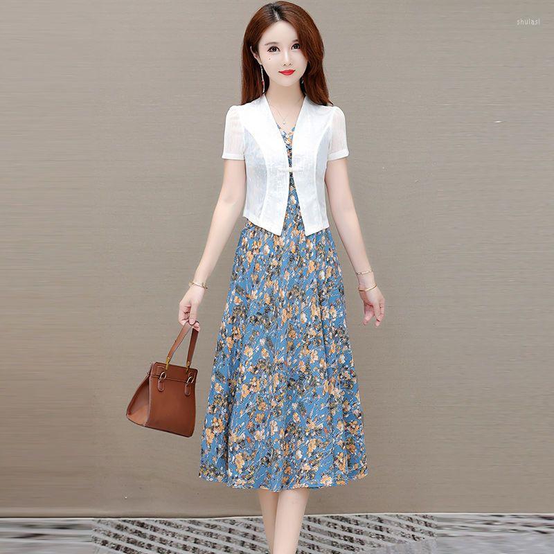 Work Dresses Large Size Dress Suit Jacket Women's Chiffon Female Summer Two-piece Ladies Coats Elagant Long Suits G357, Blue
Work Dresses Large Size Dress Suit Jacket Women's Chiffon Female Summer Two-piece Ladies Coats Elagant Long Suits G357, Blue