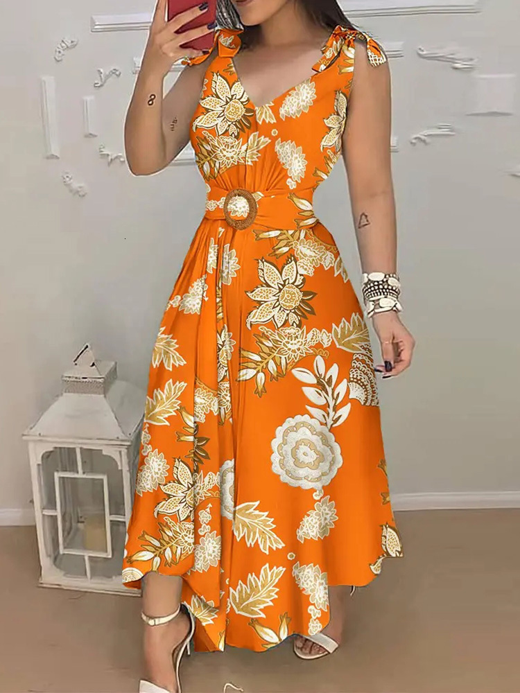 Casual Dresses Floral Print Tied Detail Belted Design Maxi Dress Women Sleeveless Casual Summer Dress 230509, Blue
Casual Dresses Floral Print Tied Detail Belted Design Maxi Dress Women Sleeveless Casual Summer Dress 230509, Blue