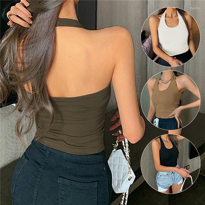 Camisoles & Tanks Solid Halter Tank Top For Women Summer Sexy Scoop Neck Bodycon Sleeveless Backless Crop Tube Tops Versatile, White
Camisoles & Tanks Solid Halter Tank Top For Women Summer Sexy Scoop Neck Bodycon Sleeveless Backless Crop Tube Tops Versatile, White