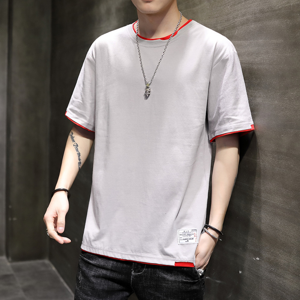 Men's T-Shirts Yellow T Shirt Men Trends Streetwear Solid Color Basic Casual T-shirts Men Tops Pure Cotton 230509