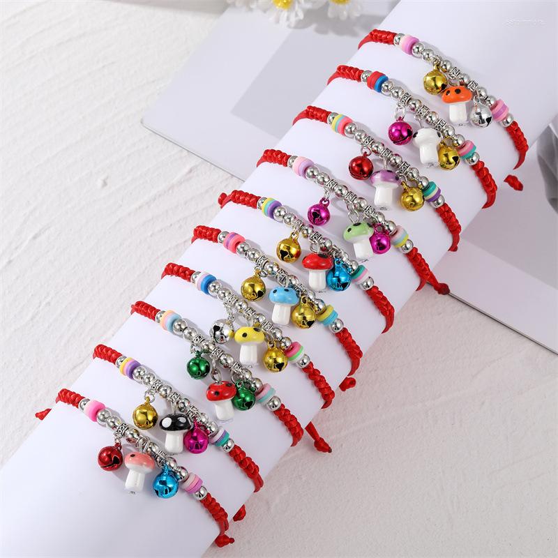 Link Bracelets Boho Round Bell Bead Mushroom Bracelet For Women Girl Kids Gift Trenday Vintage Handmade Lucky Red Rope Hand Chain Wrist
Link Bracelets Boho Round Bell Bead Mushroom Bracelet For Women Girl Kids Gift Trenday Vintage Handmade Lucky Red Rope Hand Chain Wrist