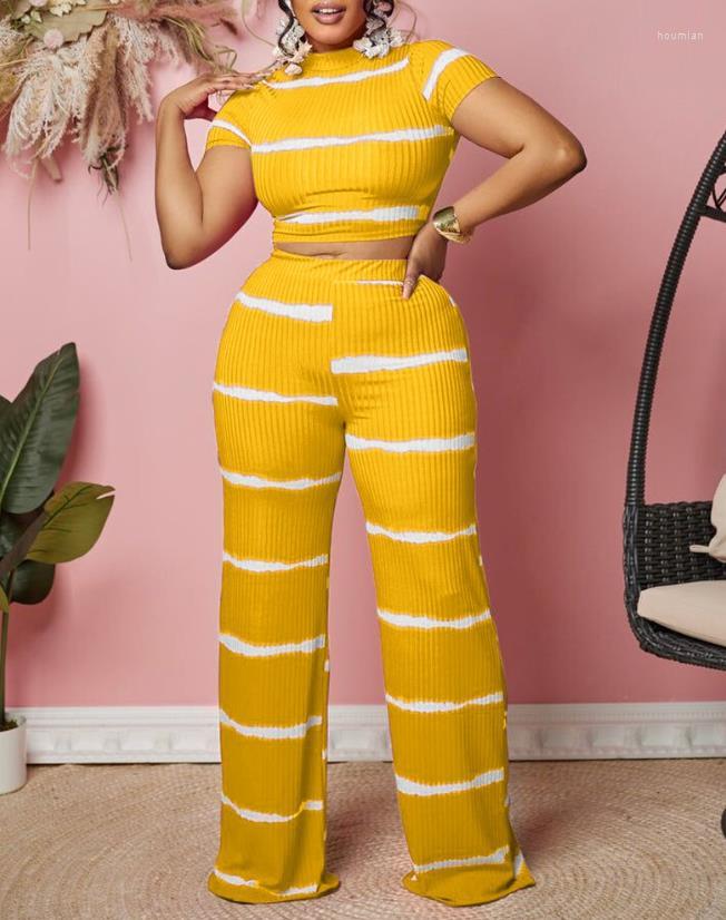 Women' Two Piece Pants Fashion 2023 Summer Casual Womens Sets Outfit Tie Dye Print Ribbed Top & Wide Leg Set Female Clothing 
Women' Two Piece Pants Fashion 2023 Summer Casual Womens Sets Outfit Tie Dye Print Ribbed Top & Wide Leg Set Female Clothing