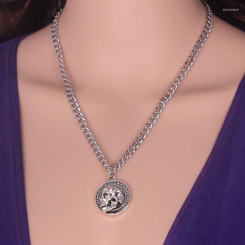 Pendant Necklaces 50/60/70cm Stainless Chain Alloy Memento Mori Carpe Diem Letter Skull Necklace For Men Skeleton Jewelry Women 004
Pendant Necklaces 50/60/70cm Stainless Chain Alloy Memento Mori Carpe Diem Letter Skull Necklace For Men Skeleton Jewelry Women 004