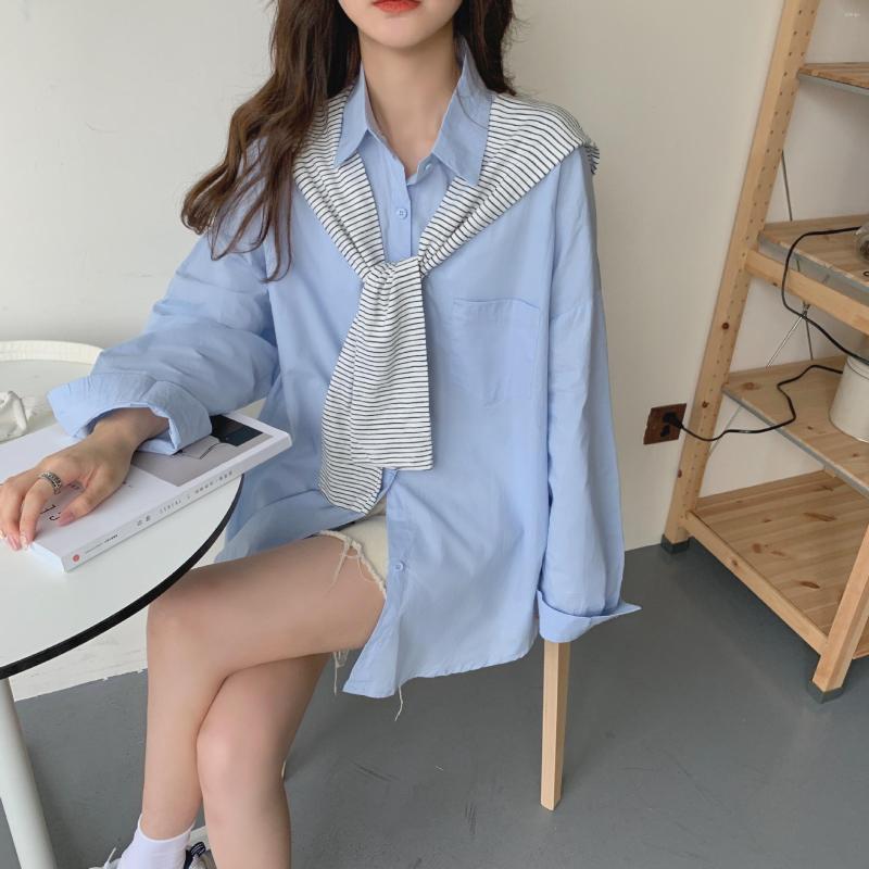 Women's Blouses Women Blouse Long Sleeve Shirt With All-match Shawl Wraps Ladies Party Tops Spring Korean Fashion Sets Female, Blue
Women's Blouses Women Blouse Long Sleeve Shirt With All-match Shawl Wraps Ladies Party Tops Spring Korean Fashion Sets Female, Blue