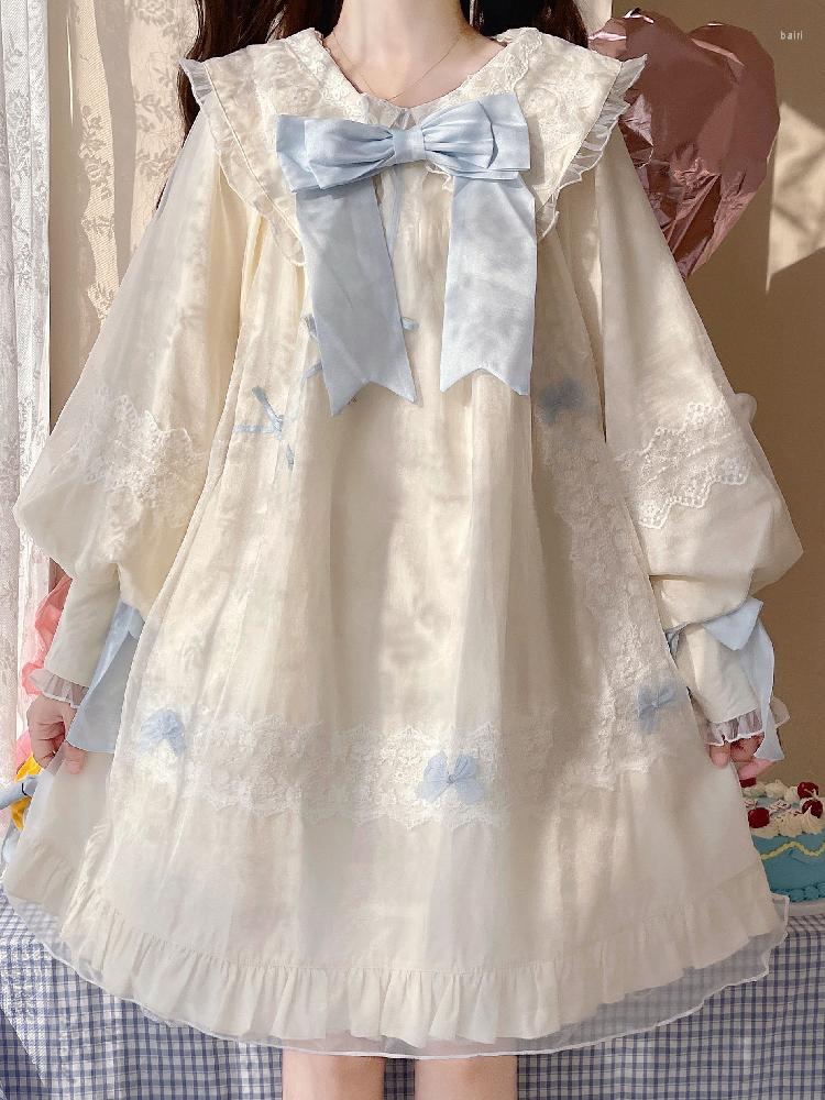 Casual Dresses Japanese Fairy Gauze Patchwork Mini Dress Women Summer Lolita Style Bow Ruffle Lace Sweet Long Sleeve Puffy Looes Lolitas, Photo color
Casual Dresses Japanese Fairy Gauze Patchwork Mini Dress Women Summer Lolita Style Bow Ruffle Lace Sweet Long Sleeve Puffy Looes Lolitas, Photo color