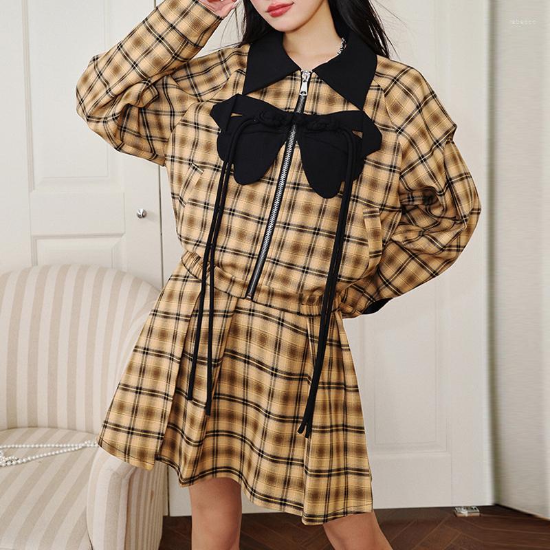 Two Piece Dress Women Spring Bow Zipper Jackets Skirt Sets 2023 Fashion Plaid Long Sleeved Short Coats Pockets Elastic Waist Mini Skirts, Khaki
Two Piece Dress Women Spring Bow Zipper Jackets Skirt Sets 2023 Fashion Plaid Long Sleeved Short Coats Pockets Elastic Waist Mini Skirts, Khaki