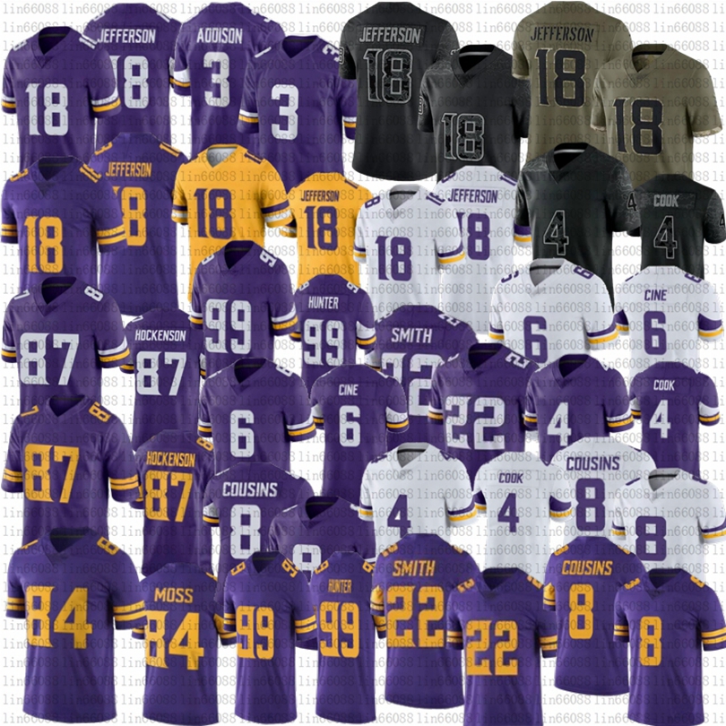Addison Justin Jefferson T.J. Hockenson football Randy Moss Lewis Cine Dalvin Cook Kirk Cousins Harrison Smith Danielle Hunter stitched jersey, Men
Addison Justin Jefferson T.J. Hockenson football Randy Moss Lewis Cine Dalvin Cook Kirk Cousins Harrison Smith Danielle Hunter stitched jersey, Men