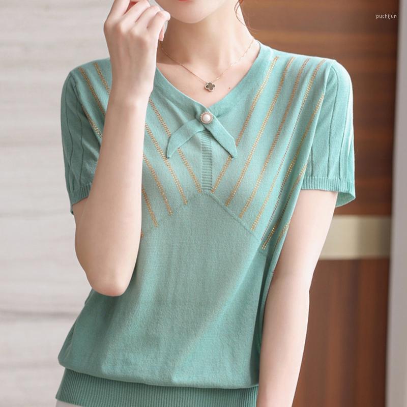 Women's T Shirts Diamonds Shirt Knitted Women Clothing 2023 Summer V Neck Tee Femme Thin Womens Tops T-Shirts Short Sleeve Casual Tshirt, Green
Women's T Shirts Diamonds Shirt Knitted Women Clothing 2023 Summer V Neck Tee Femme Thin Womens Tops T-Shirts Short Sleeve Casual Tshirt, Green