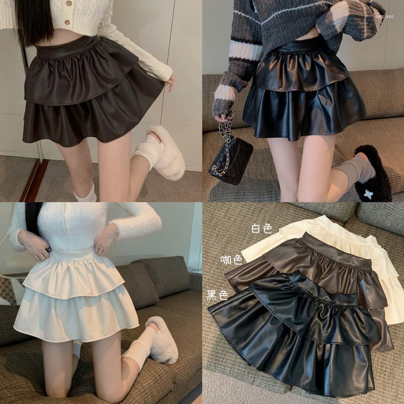 Skirts Autumn Winter 2023 Girl Black PU Leather Skirt Women' High Waist Slim Ruffles Cake Ball Gown Fashion Female Clothes, Brown
Skirts Autumn Winter 2023 Girl Black PU Leather Skirt Women' High Waist Slim Ruffles Cake Ball Gown Fashion Female Clothes, Brown