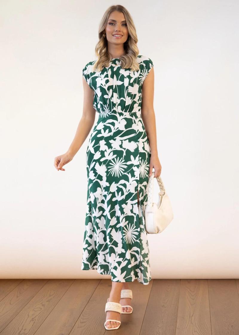 Casual Dresses Printed Summer Dress Women Round Neck Sleeveless Backless Split Long High Waist Pullover Elegant 2023 Vestidos, Green
Casual Dresses Printed Summer Dress Women Round Neck Sleeveless Backless Split Long High Waist Pullover Elegant 2023 Vestidos, Green