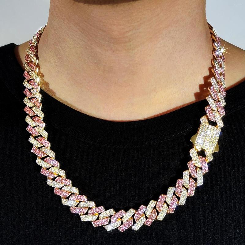 Chains Men Hip Hop Pink Iced Out Cuban Chain Necklace Bling 14MM 2 Row Rhinestone Paved Prong Rhomb Link Women Jewelry
Chains Men Hip Hop Pink Iced Out Cuban Chain Necklace Bling 14MM 2 Row Rhinestone Paved Prong Rhomb Link Women Jewelry