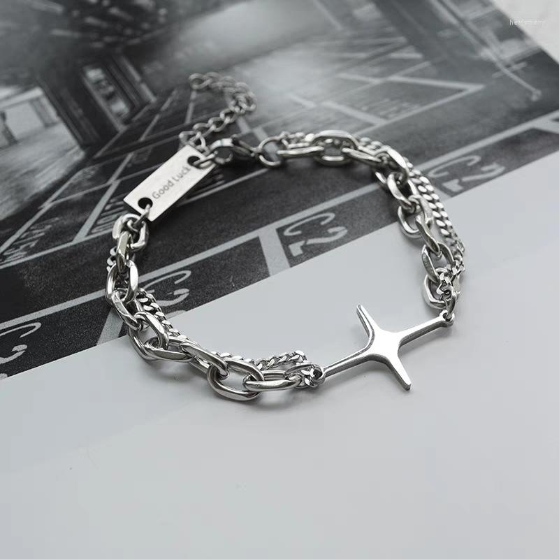 Link Bracelets Four-corner Star Square Double-layer Folding Bracelet For Men And Women Hip-hop Cool Style Personality Trend Hand Jewelry Ti
Link Bracelets Four-corner Star Square Double-layer Folding Bracelet For Men And Women Hip-hop Cool Style Personality Trend Hand Jewelry Ti