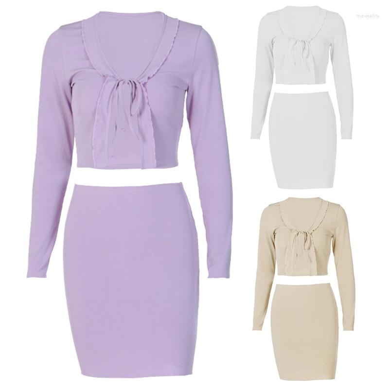 Women' Two Piece Pants Women 2 Outfits Set Long Sleeve Lace-Up V-Neck Crop Top Bodycon Mini Pencil Skirt Solid Ribbed Clubwear N7YE, Purple
Women' Two Piece Pants Women 2 Outfits Set Long Sleeve Lace-Up V-Neck Crop Top Bodycon Mini Pencil Skirt Solid Ribbed Clubwear N7YE, Purple