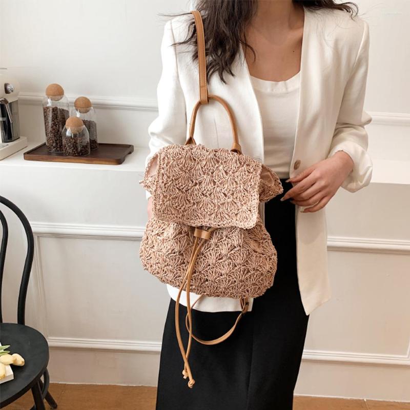 School Bags Summer Straw Backpack Handmade Bohemian Beach Handbags Casual Fashion Multifunction Simple Adjustable Strap For Weekend Vacation, Khaki
School Bags Summer Straw Backpack Handmade Bohemian Beach Handbags Casual Fashion Multifunction Simple Adjustable Strap For Weekend Vacation, Khaki