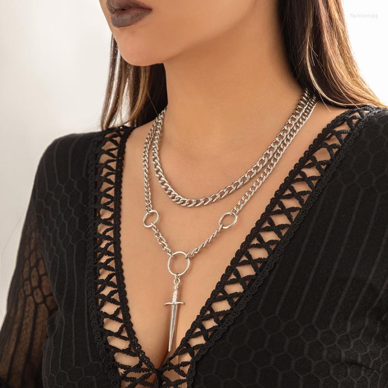 Pendant Necklaces Double Layer Chain Necklace Women Choker Cool Metal Sword Cross Y2K E Girl 2000s Aesthetic Jewelry Accessories
Pendant Necklaces Double Layer Chain Necklace Women Choker Cool Metal Sword Cross Y2K E Girl 2000s Aesthetic Jewelry Accessories