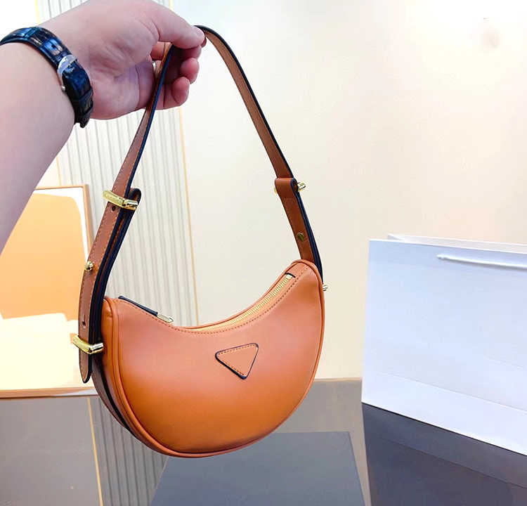 half moon triangle baguette bag womens prad Designer pochette accessoires shoulder Bag tote Luxury handbag mens trunk Leather crossbody chest clutch underarm bags, White 
half moon triangle baguette bag womens prad Designer pochette accessoires shoulder Bag tote Luxury handbag mens trunk Leather crossbody chest clutch underarm bags, White