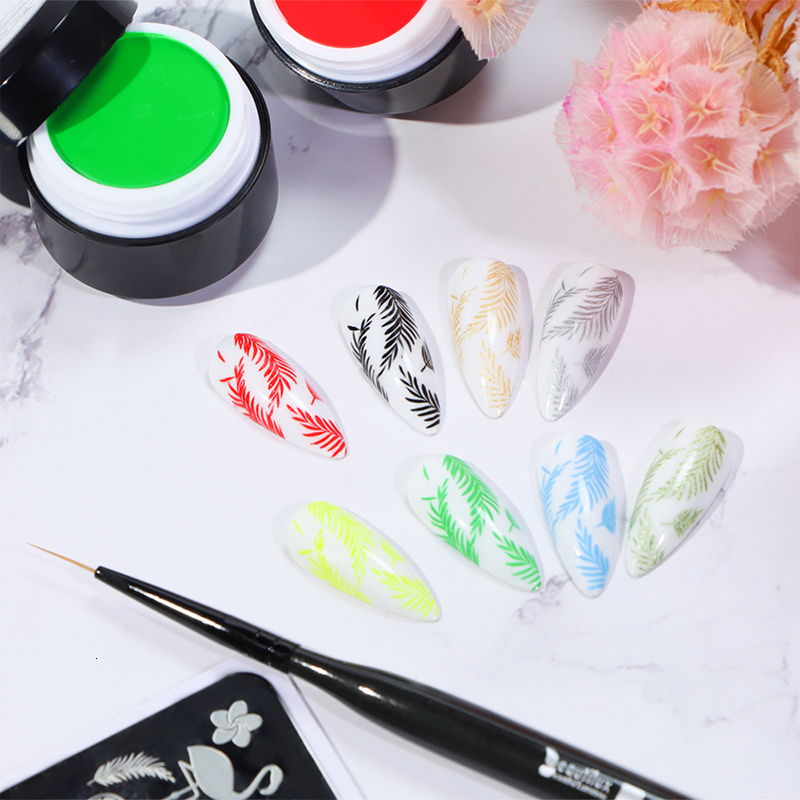 False Nails Beautilux Stamping Gel Kit Polish Black White Transfer Soak Off Varnish Oil For Print Art Stamp Plates Manicure 6g 230509