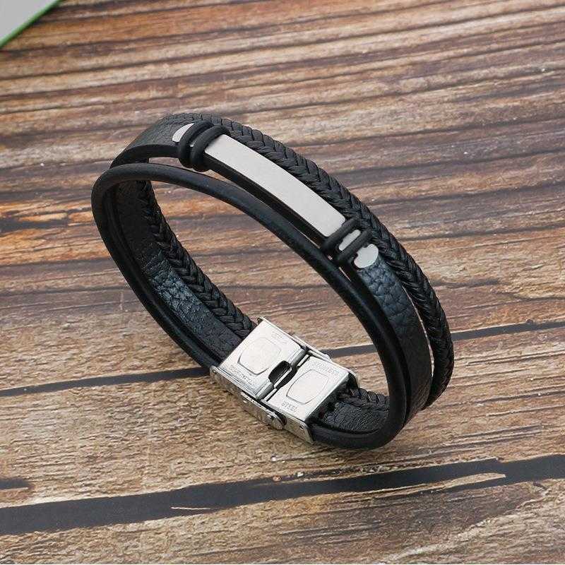 Multi Layer Woven Leather Couple Bracelet Light Plate Lettering Hip Hop Punk Titanium Steel Ornament Wholesale
Multi Layer Woven Leather Couple Bracelet Light Plate Lettering Hip Hop Punk Titanium Steel Ornament Wholesale