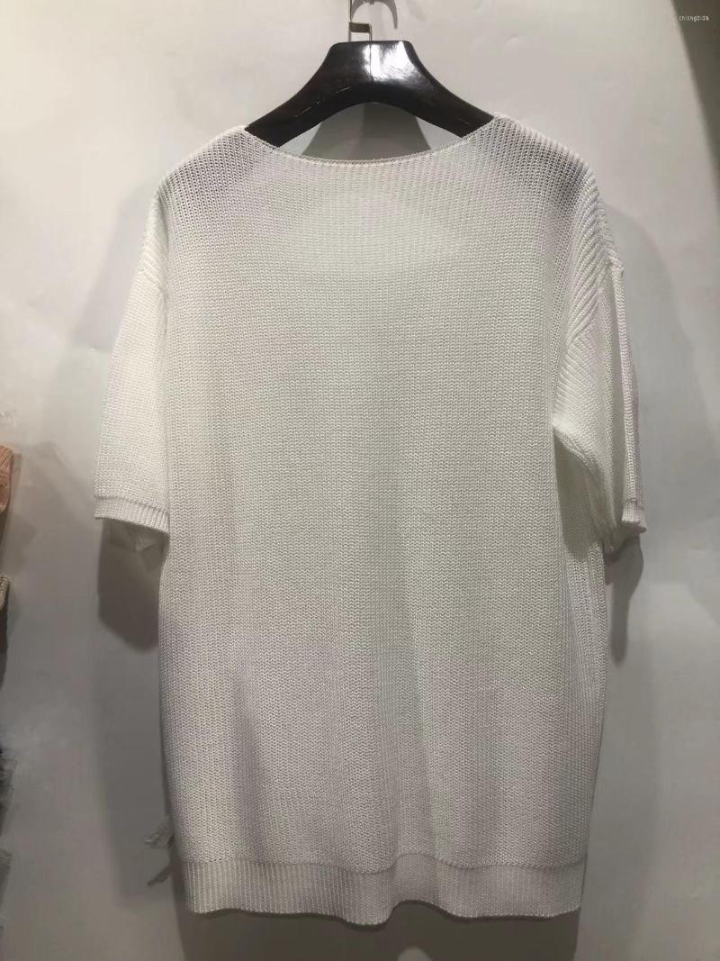 Men's T Shirts Fashion Casual V-Neck Knit Sweater Men Short Sleeve T-Shirt British Harajuku Vintage Large Size Loose Summer MaleTshirts Top