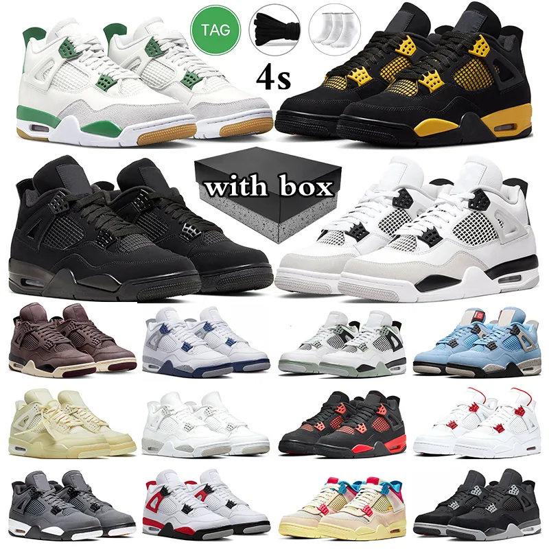 Jumpman 4 Men Basketball Shoes 4s Women Trainers Pine Green Thunder Seafoam Military Black Cat Canvas Sail Midnight Navy Red Metallic Sports, 49
Jumpman 4 Men Basketball Shoes 4s Women Trainers Pine Green Thunder Seafoam Military Black Cat Canvas Sail Midnight Navy Red Metallic Sports, 49