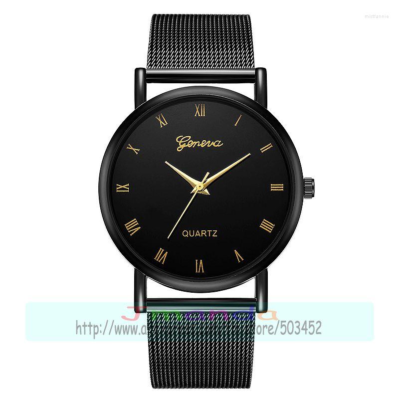 Wristwatches 100pcs/lot Geneva 613 Roman Number Mesh Wrap Quartz Casual Mens Watch Selling Lady Belt Alloy Wrist Watches, Black white dial
Wristwatches 100pcs/lot Geneva 613 Roman Number Mesh Wrap Quartz Casual Mens Watch Selling Lady Belt Alloy Wrist Watches, Black white dial