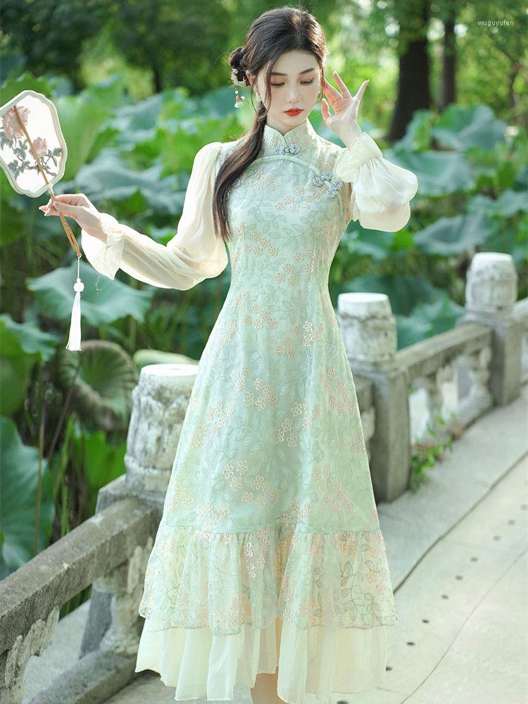 Ethnic Clothing 2023 Chinese Style Retro Qipao Improved Cheongsam Dress Spring Lady Temperament Long Sleeved Women Oriental Fairy
Ethnic Clothing 2023 Chinese Style Retro Qipao Improved Cheongsam Dress Spring Lady Temperament Long Sleeved Women Oriental Fairy