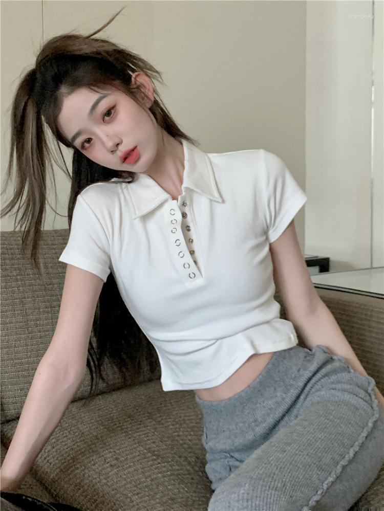 Women's T Shirts Korobov Short-sleeved T-shirt Women 2023 Summer Slim-fit White Lapel Casual Crop Top Vintage Y2k Clothes Fashion Ropa De
Women's T Shirts Korobov Short-sleeved T-shirt Women 2023 Summer Slim-fit White Lapel Casual Crop Top Vintage Y2k Clothes Fashion Ropa De