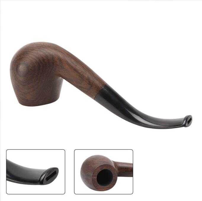 Solid Black Wood Ebony Hand Tobacco Cigarette Smoking Pipe Hammer Filter Wooden Flower Patterns Tool Accessories 12 Styles choose